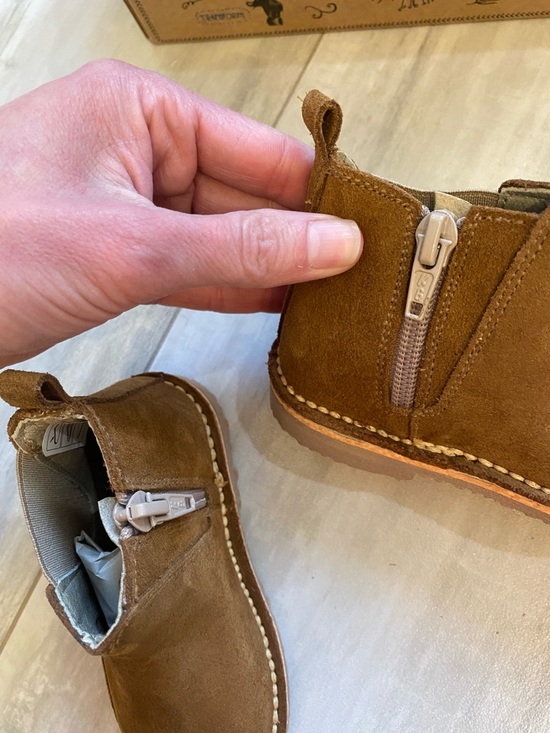 NWT Cienta 1052065.21 Tan Brown Suede Leather Zipper Round Toe Boot toddler 6